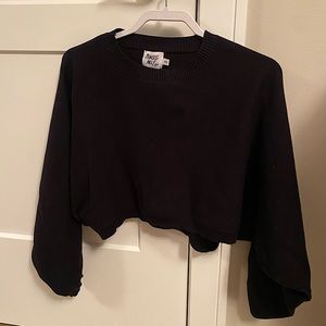 Princess Polly Black Cropped Sweater